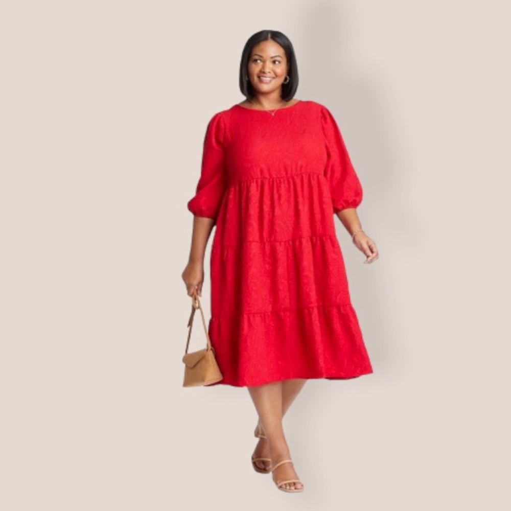 AVA & VIV RED BABYDOLL DRESS